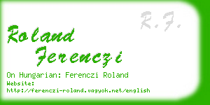 roland ferenczi business card